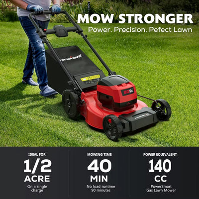 80V 21In Push Cordless Lawn Mower, Brushless Battery Lawn Mower with 6.0Ah Battery and Charger（Ps76821）