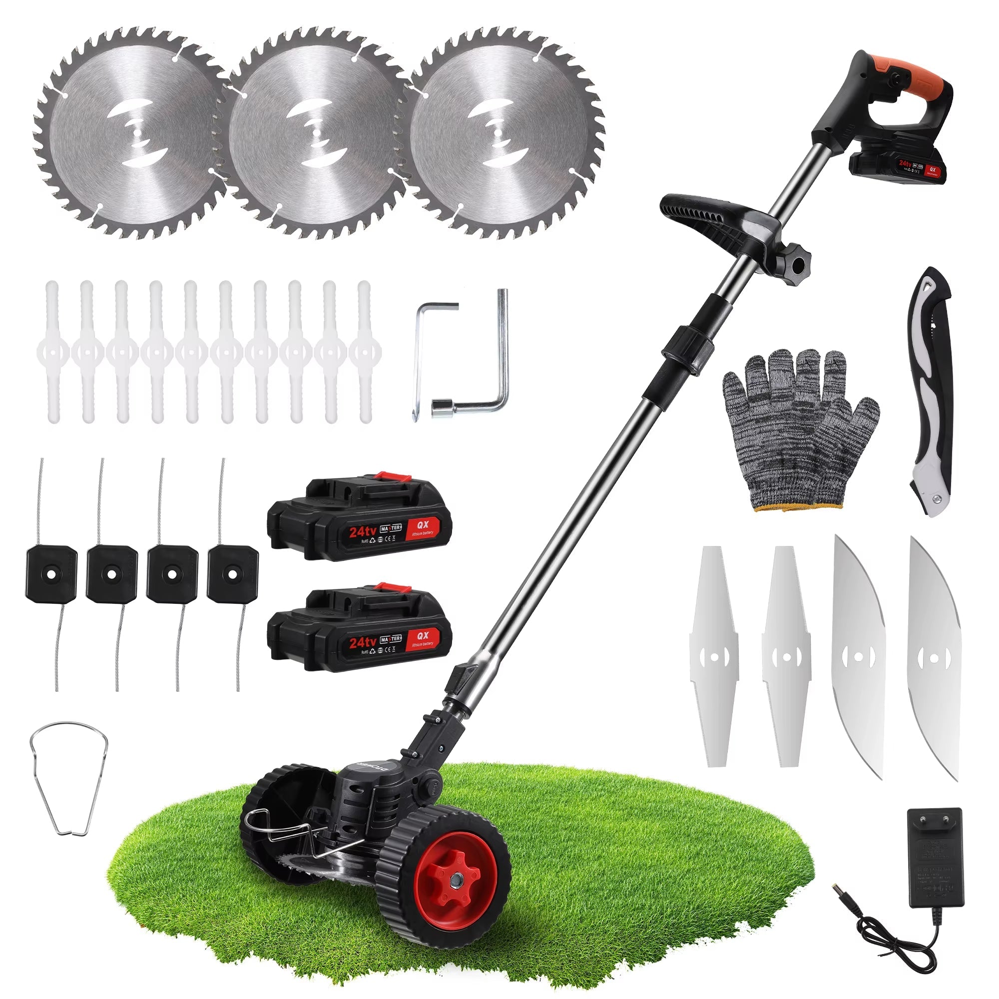 Foldable Efficient Grass Trimmer Durable Electric Mower for Easy Lawn Maintenance Easy to Lawn Mower US Plug Black