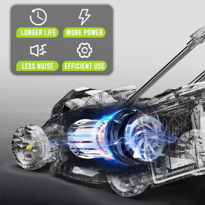 13" Electric Lawn Mower, 2-In-1 Lightweight Cordless Lawn Mower Brushless with 21V 4.0Ah Battery and Charger