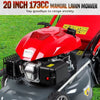 Lawn Mower, 20-Inch Self Propelled Gas Lawn Mower, 173Cc Gas Engine Push Mower with 60L Grass Tank, 7 Height Adjustment, Mulchin