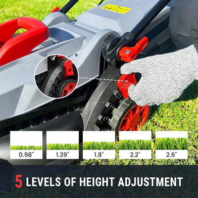 40V 13-Inch Electric Lawn Mower Cordless, Brushless Motor, 5 Height Adjustment with 2 X 20V 4.0Ah Batteries and Charger, Batter