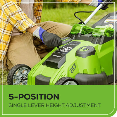 40V 20" Twin Blade Mower, 4.0Ah + 2.0Ah Battery