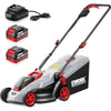 40V 13-Inch Electric Lawn Mower Cordless, Brushless Motor, 5 Height Adjustment with 2 X 20V 4.0Ah Batteries and Charger, Batter