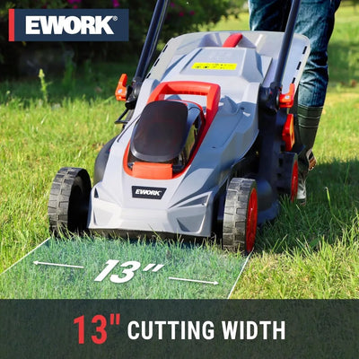 40V 13-Inch Electric Lawn Mower Cordless, Brushless Motor, 5 Height Adjustment with 2 X 20V 4.0Ah Batteries and Charger, Batter
