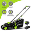 13" Electric Lawn Mower, 2-In-1 Lightweight Cordless Lawn Mower Brushless with 21V 4.0Ah Battery and Charger